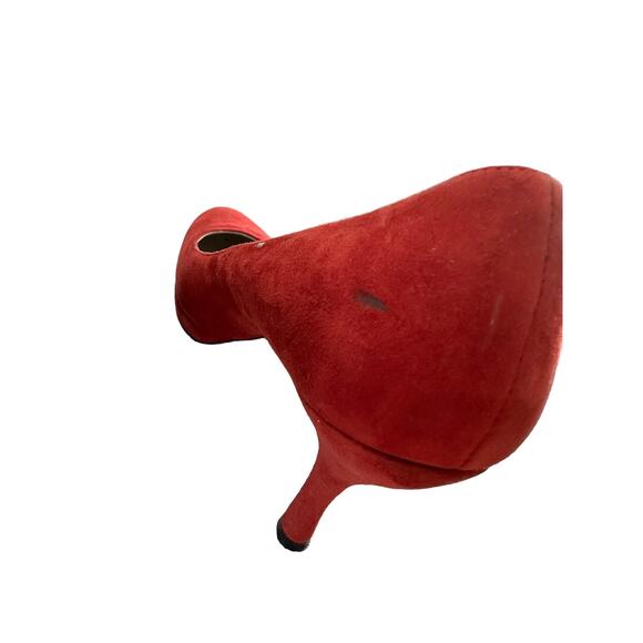 Via Spiga women's red suede‎ round toe pump heels size 8.5 - Picture 7 of 9